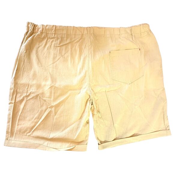 Nitagut Linen Blend Shorts Womens sz 3XL Yellow Stretch Drawstring Airy NWT - Picture 2 of 10